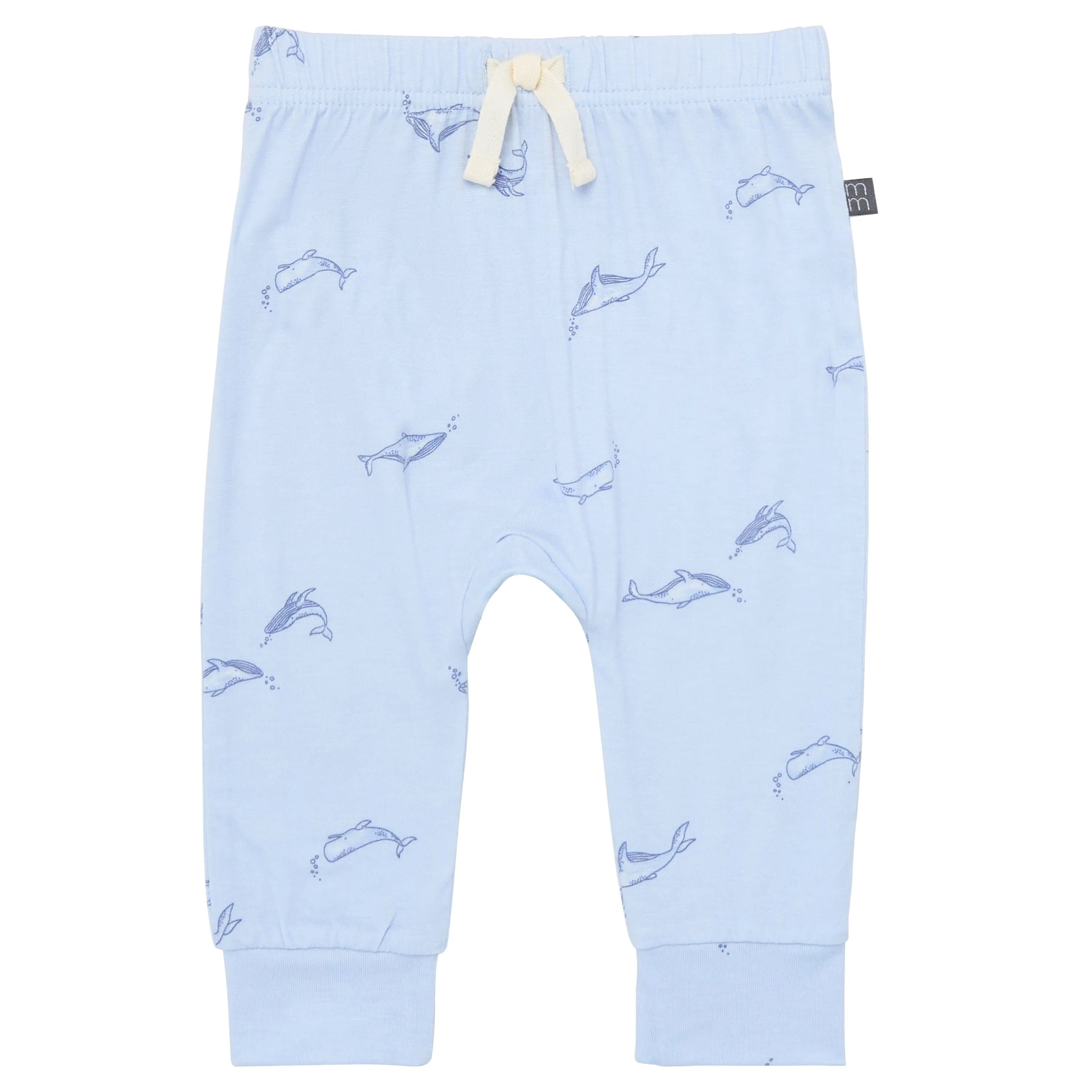 4-Piece Baby Boys Light Blue Whale Bodysuits and Pants Set