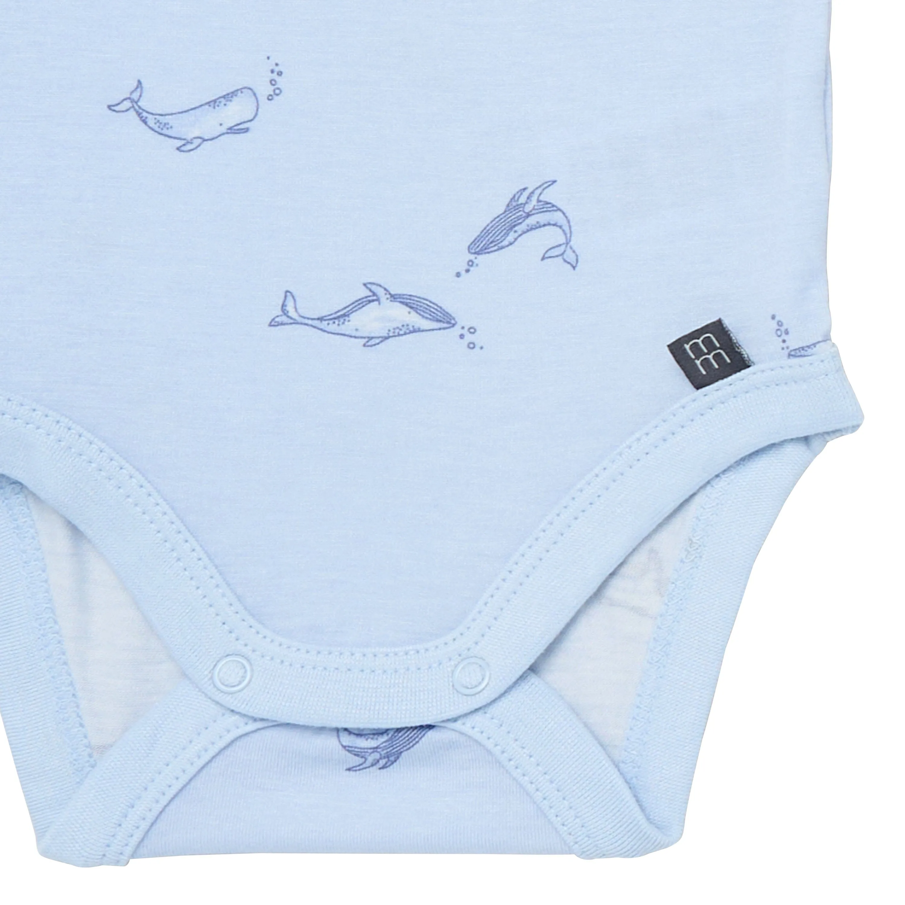 4-Piece Baby Boys Light Blue Whale Bodysuits and Pants Set