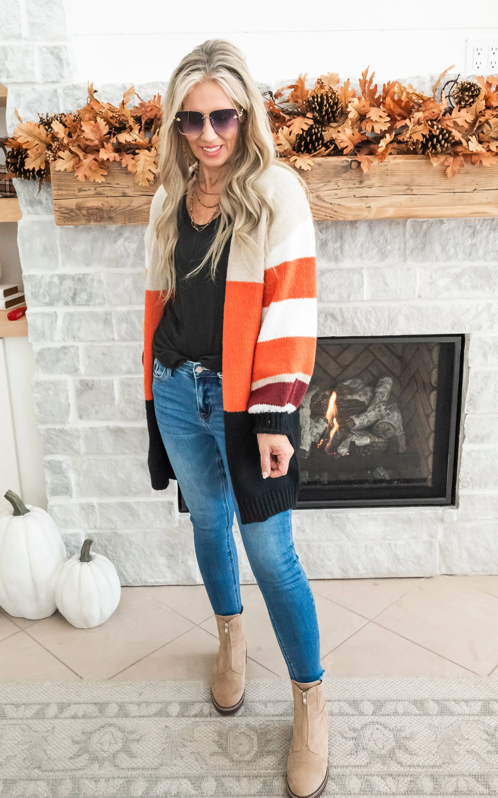 All Bundled Up Colorblock Cardigan - Final Sale