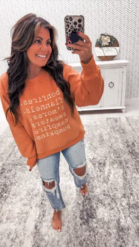 Autumn Pumpkin Bonfire Flannels Sweatshirt