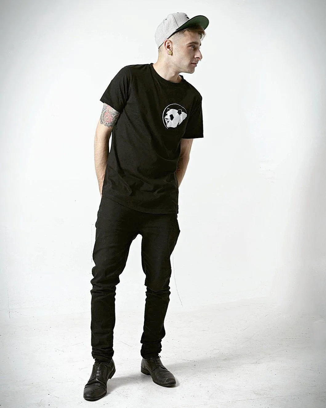 Black Classic Panda Long Tee