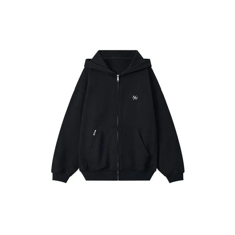 Black Classic Zipper Hoodie