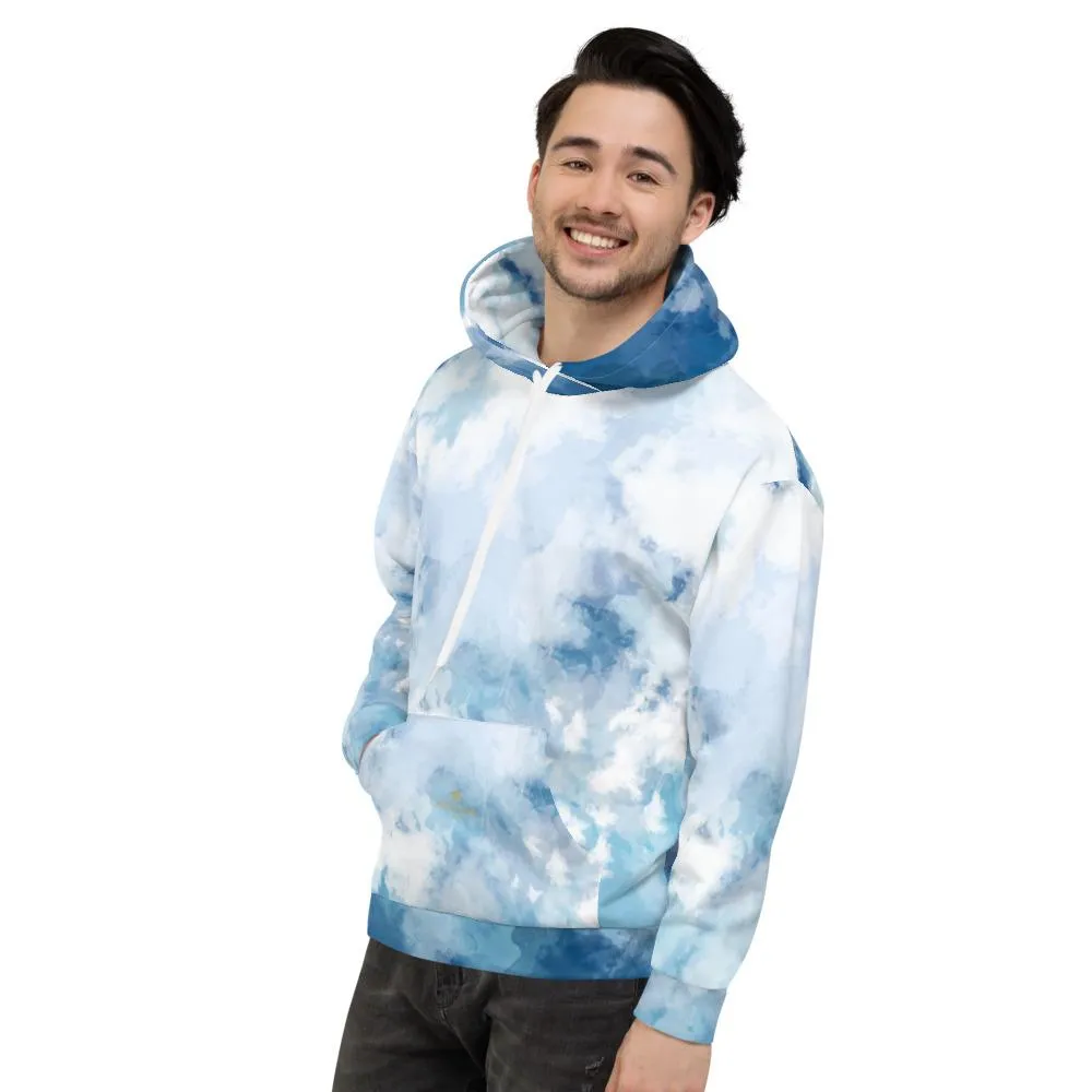 Blue Abstract Unisex Hoodie, Men's/Women's Comfy Soft Premium Hoodie - Made in EU