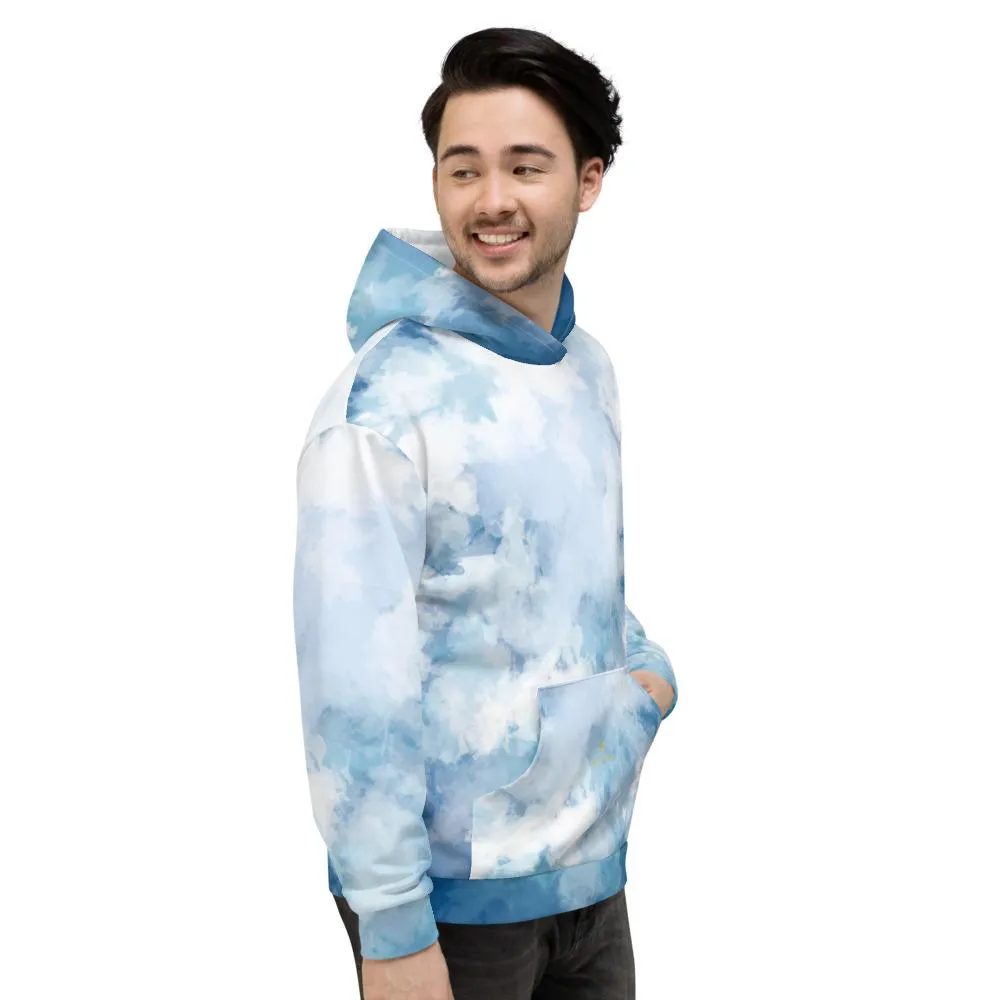 Blue Abstract Unisex Hoodie, Men's/Women's Comfy Soft Premium Hoodie - Made in EU