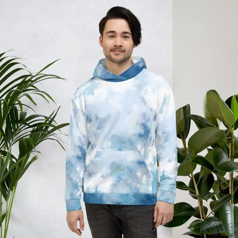 Blue Abstract Unisex Hoodie, Men's/Women's Comfy Soft Premium Hoodie - Made in EU