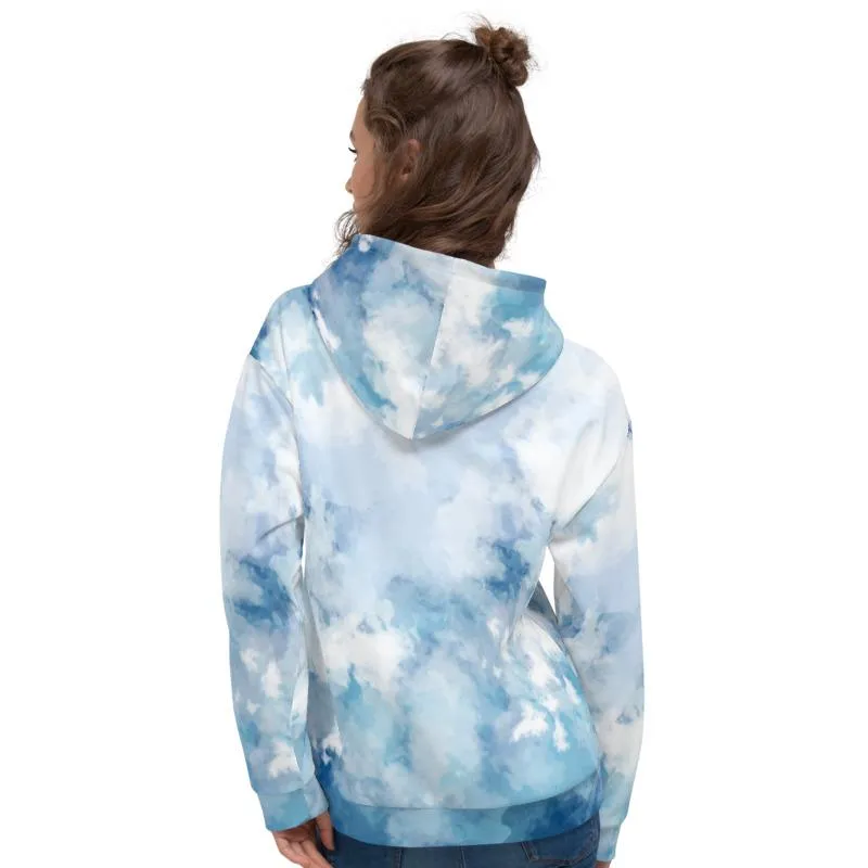 Blue Abstract Unisex Hoodie, Men's/Women's Comfy Soft Premium Hoodie - Made in EU