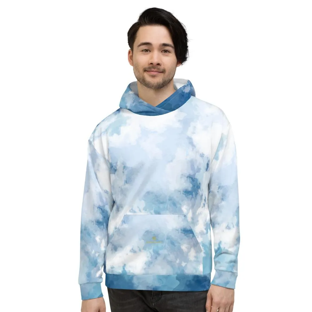 Blue Abstract Unisex Hoodie, Men's/Women's Comfy Soft Premium Hoodie - Made in EU