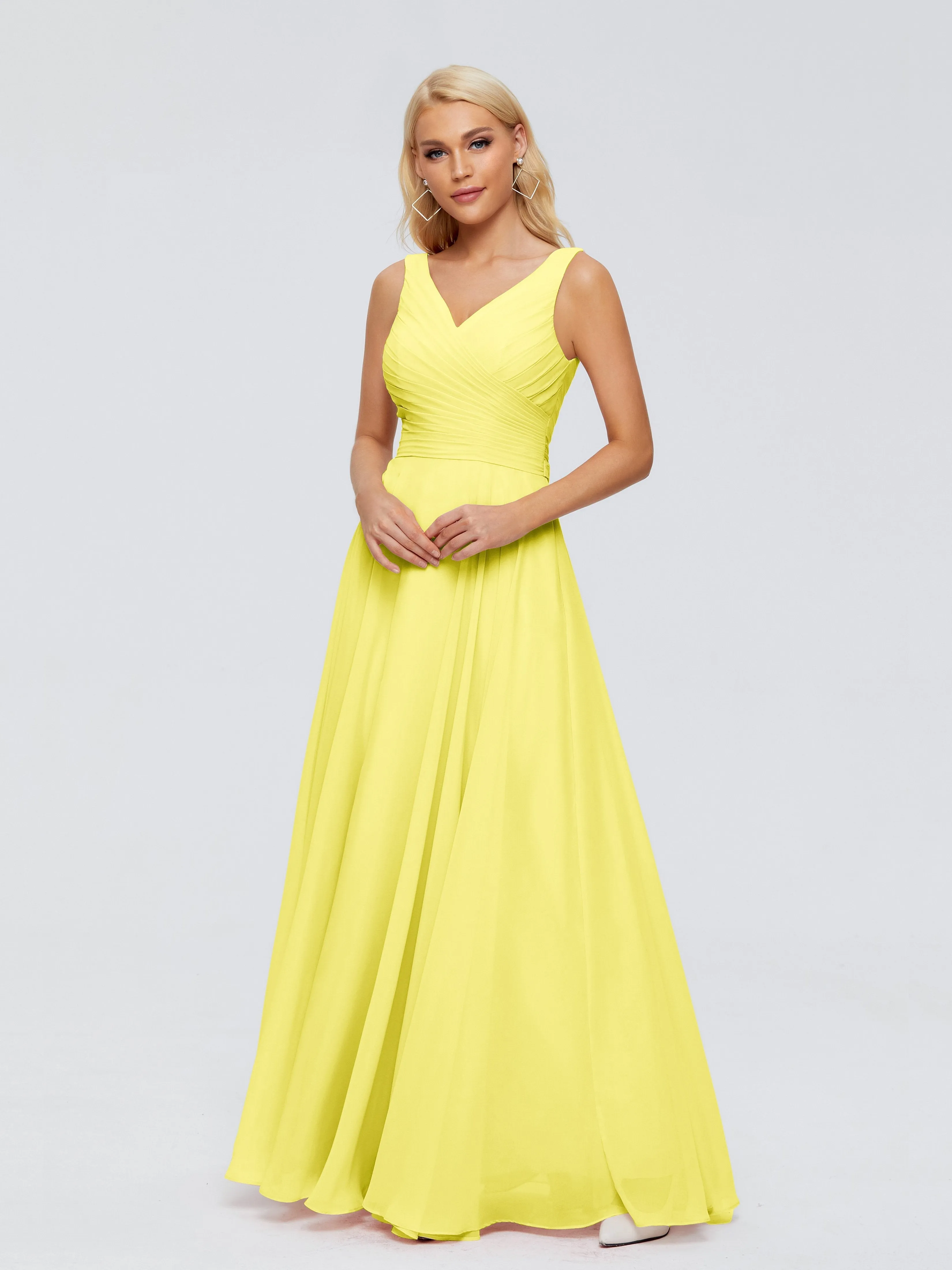 Bridesmaid Dress Lemon Ryleigh Flowy Chiffon Bridesmaid Dresses With Bow