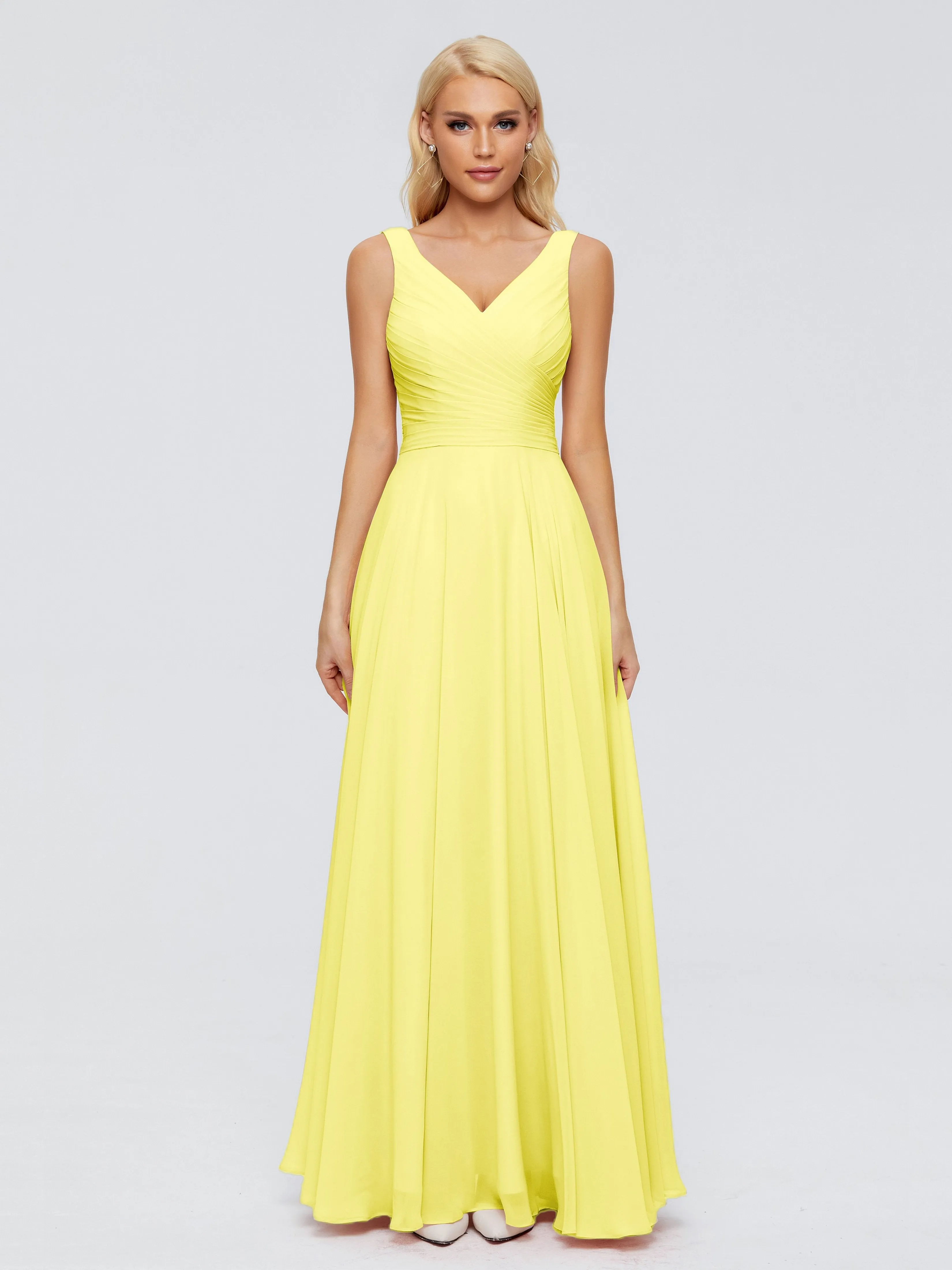 Bridesmaid Dress Lemon Ryleigh Flowy Chiffon Bridesmaid Dresses With Bow