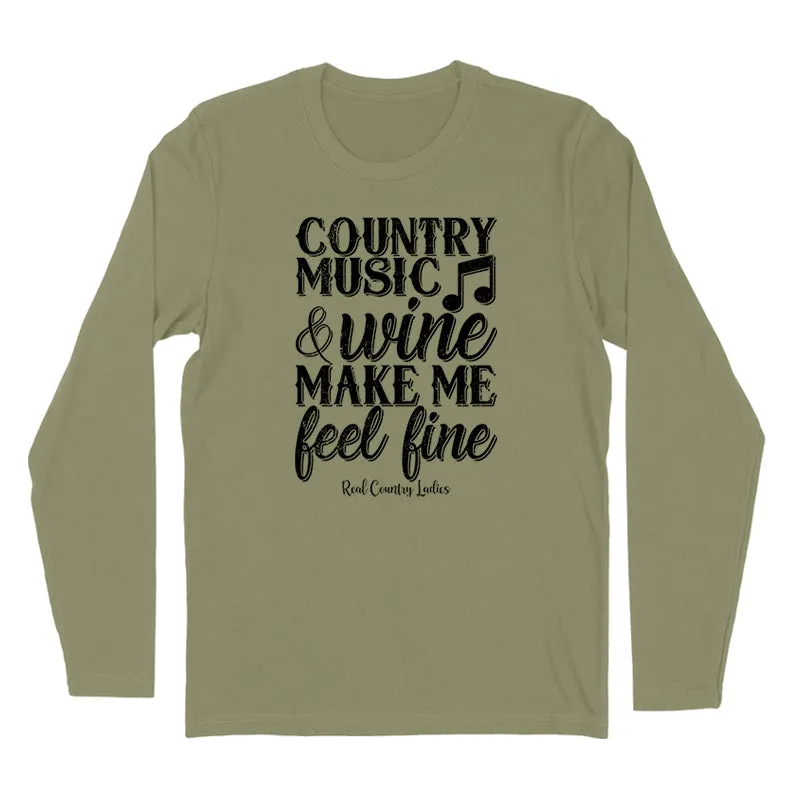 Country Music And Wine Black Print Hoodies & Long Sleeves