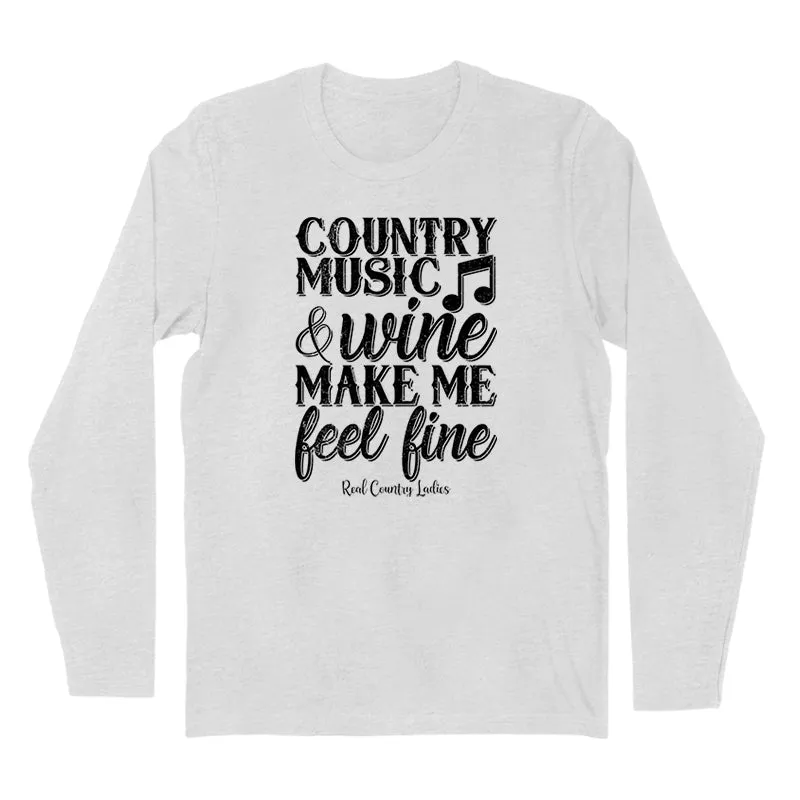 Country Music And Wine Black Print Hoodies & Long Sleeves