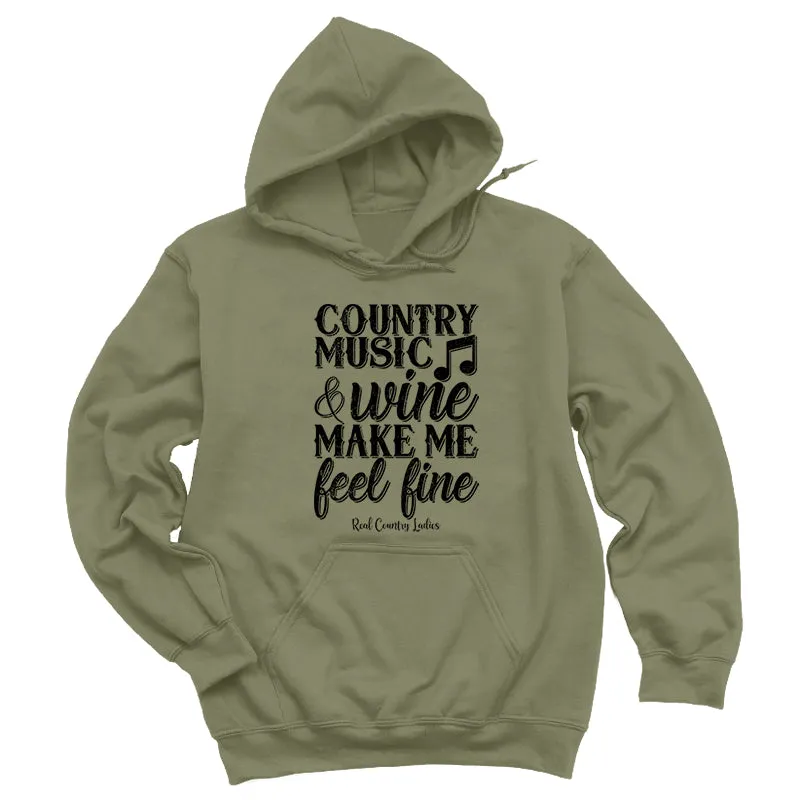 Country Music And Wine Black Print Hoodies & Long Sleeves