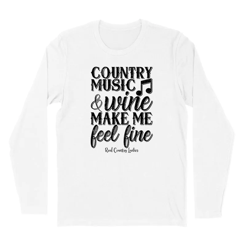 Country Music And Wine Black Print Hoodies & Long Sleeves