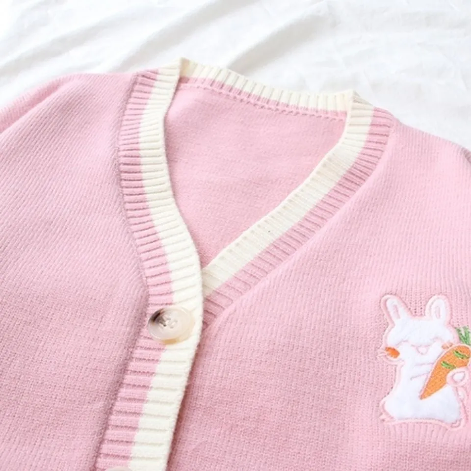 Cozy Carrot Bunny Cardigan