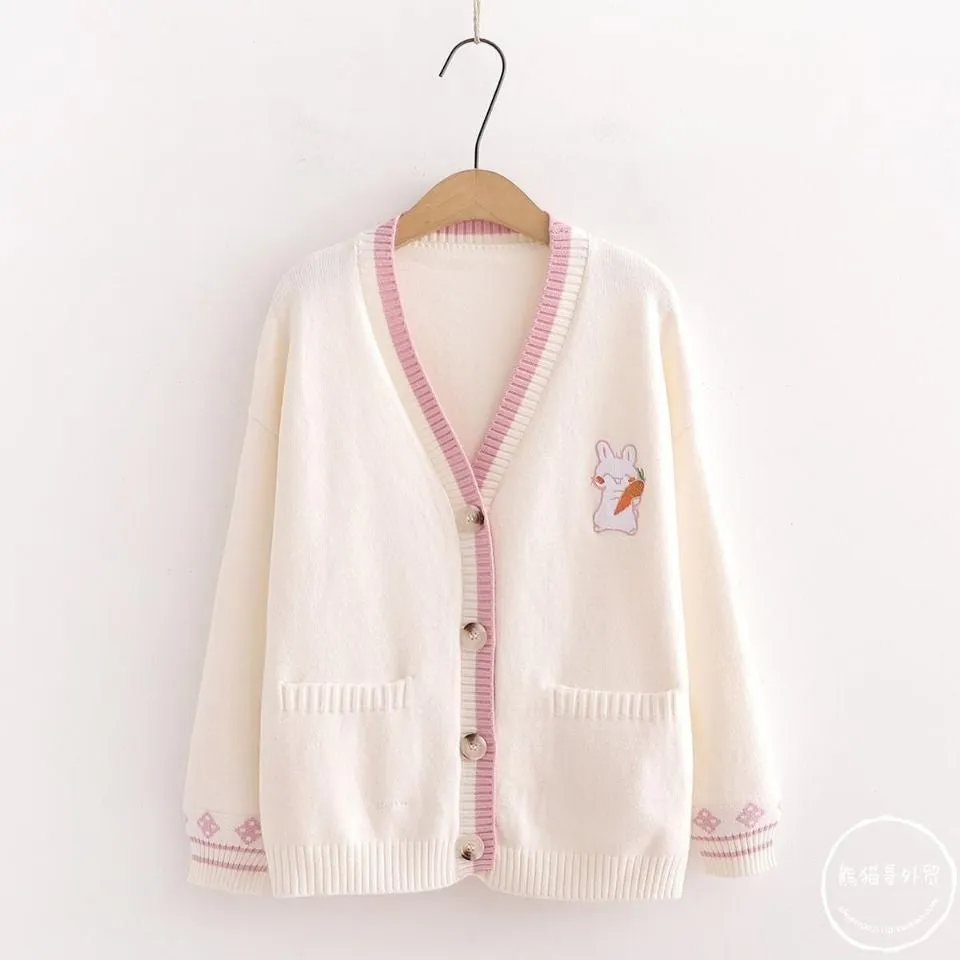 Cozy Carrot Bunny Cardigan