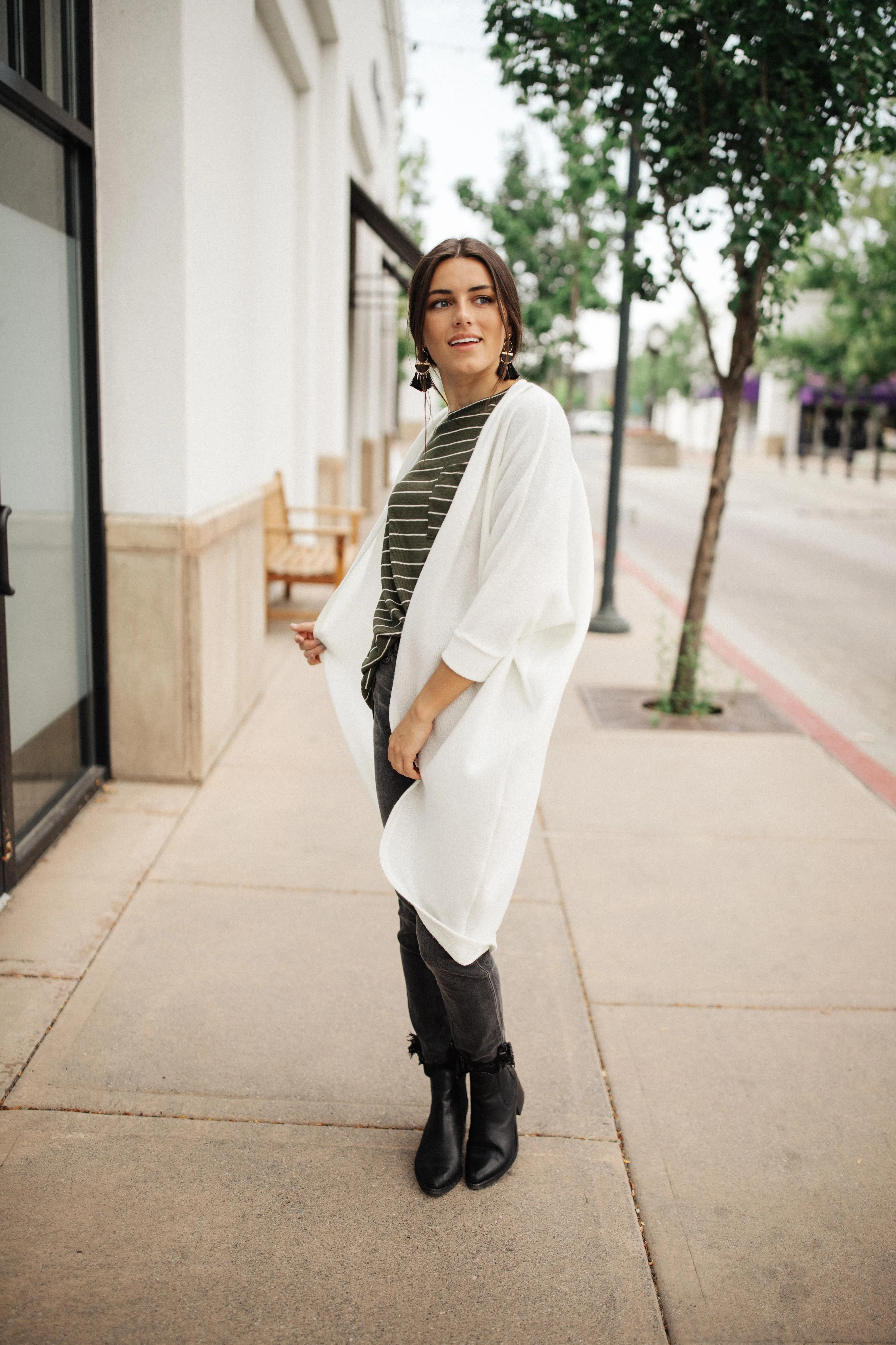 Cozy Chenille Cardi In Ivory