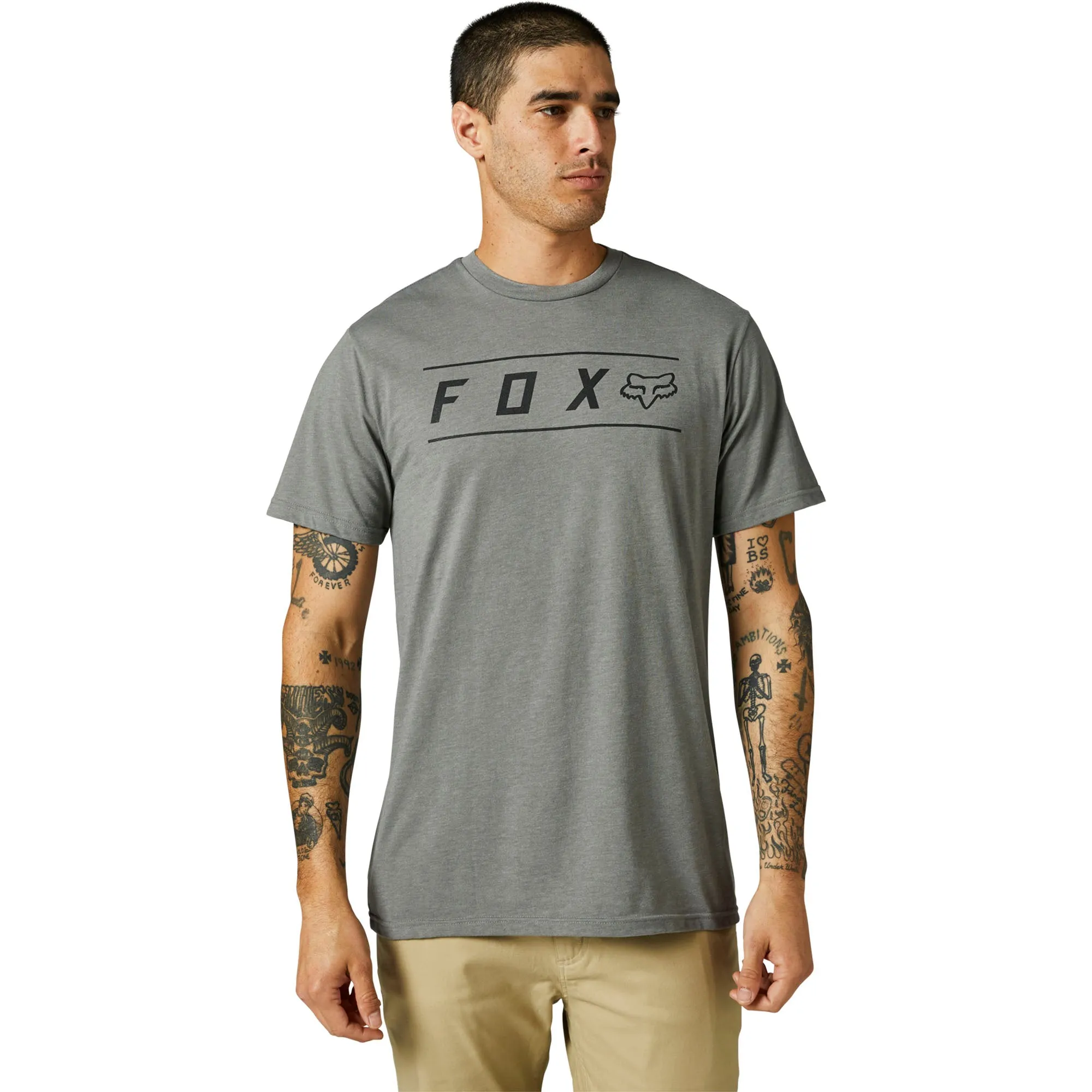 Fox Racing  Mens Heather Graphite Pinnacle Premium Tee T-Shirt Short Sleeve