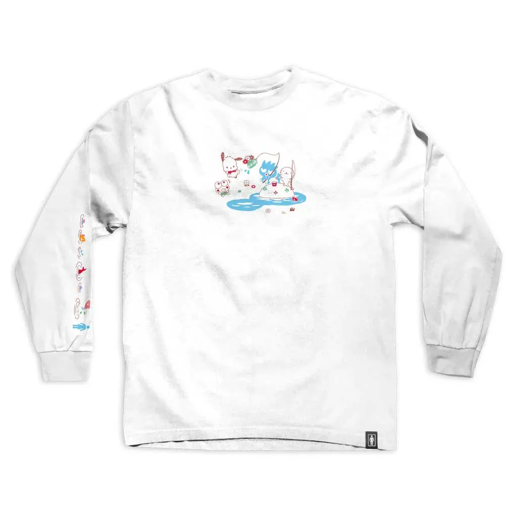 Girl x Sanrio Fishing L/S T-shirt - White