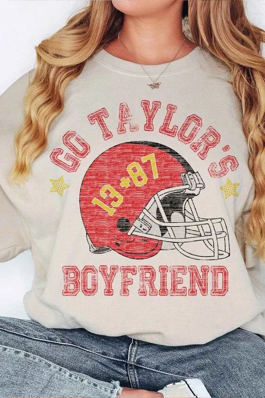 GO TAYLORS BOYFRIEND FOOTBALL OVERSIZED SWEATSHIRT