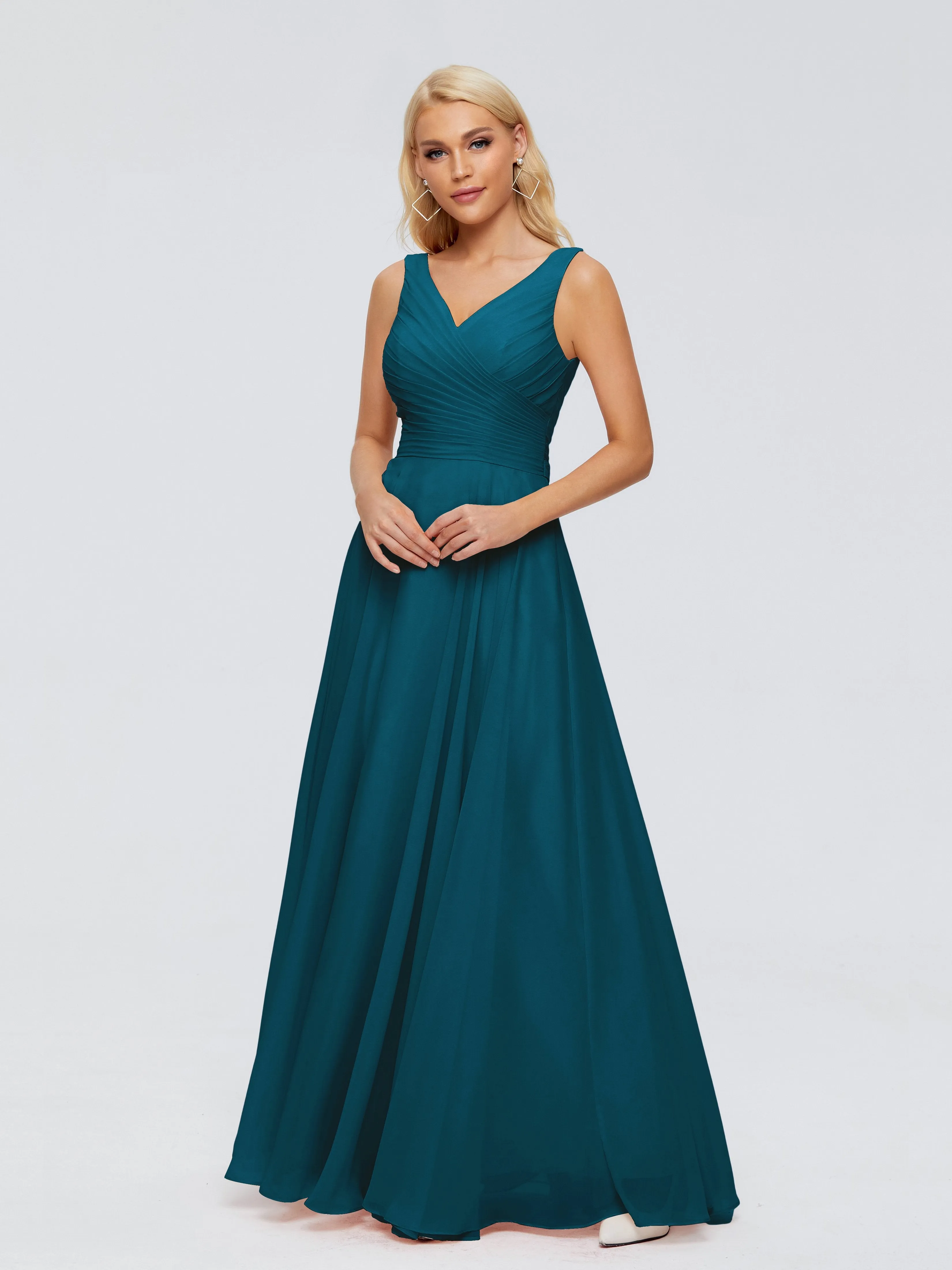 Ink Blue Bridesmaid Dress Ryleigh Flowy Chiffon Bridesmaid Dresses With Bow