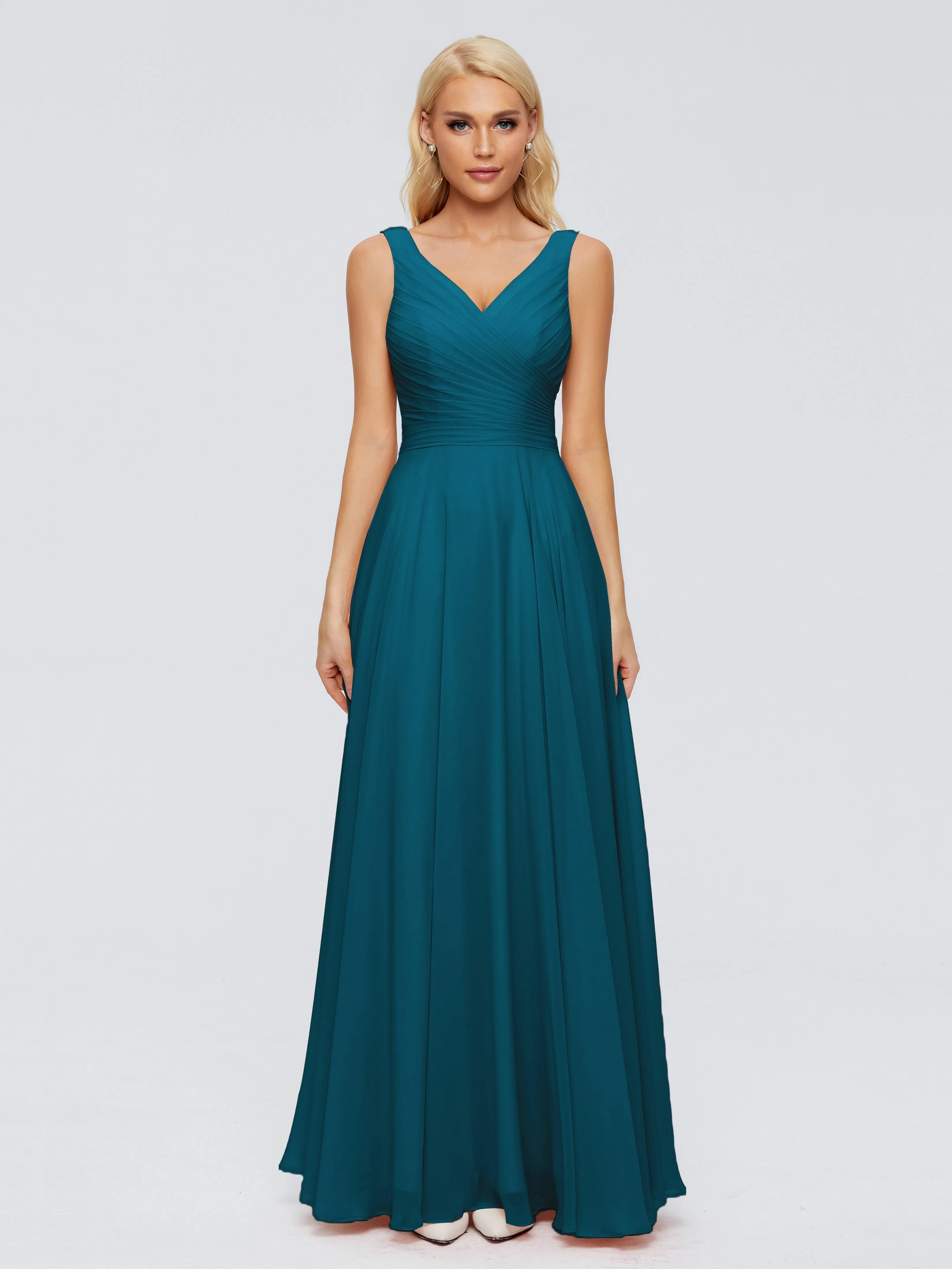 Ink Blue Bridesmaid Dress Ryleigh Flowy Chiffon Bridesmaid Dresses With Bow