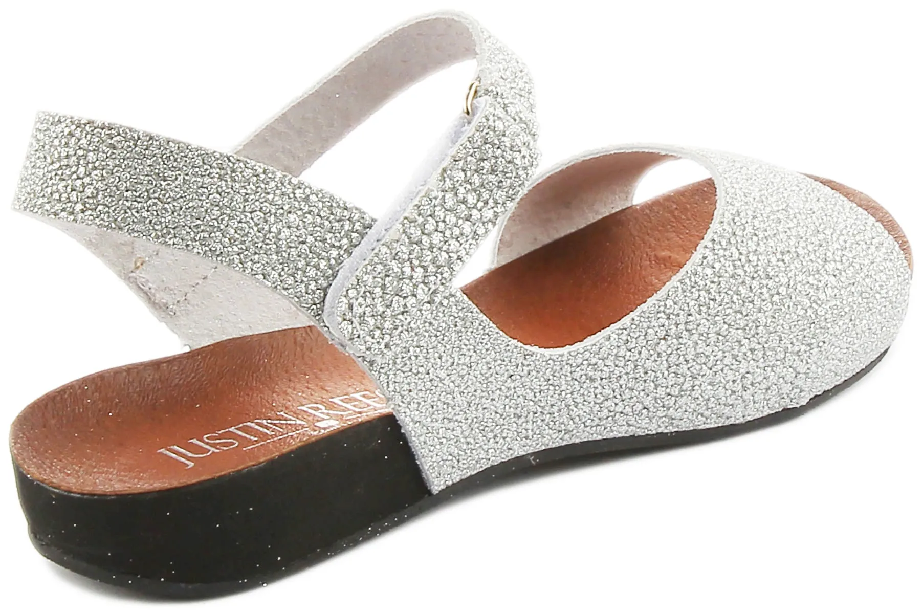 Jimena Flat Comfort Sandal with Strap in Silver