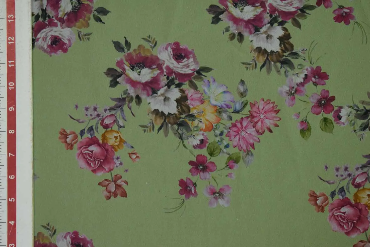 Light Green Printed Georgette Fabric