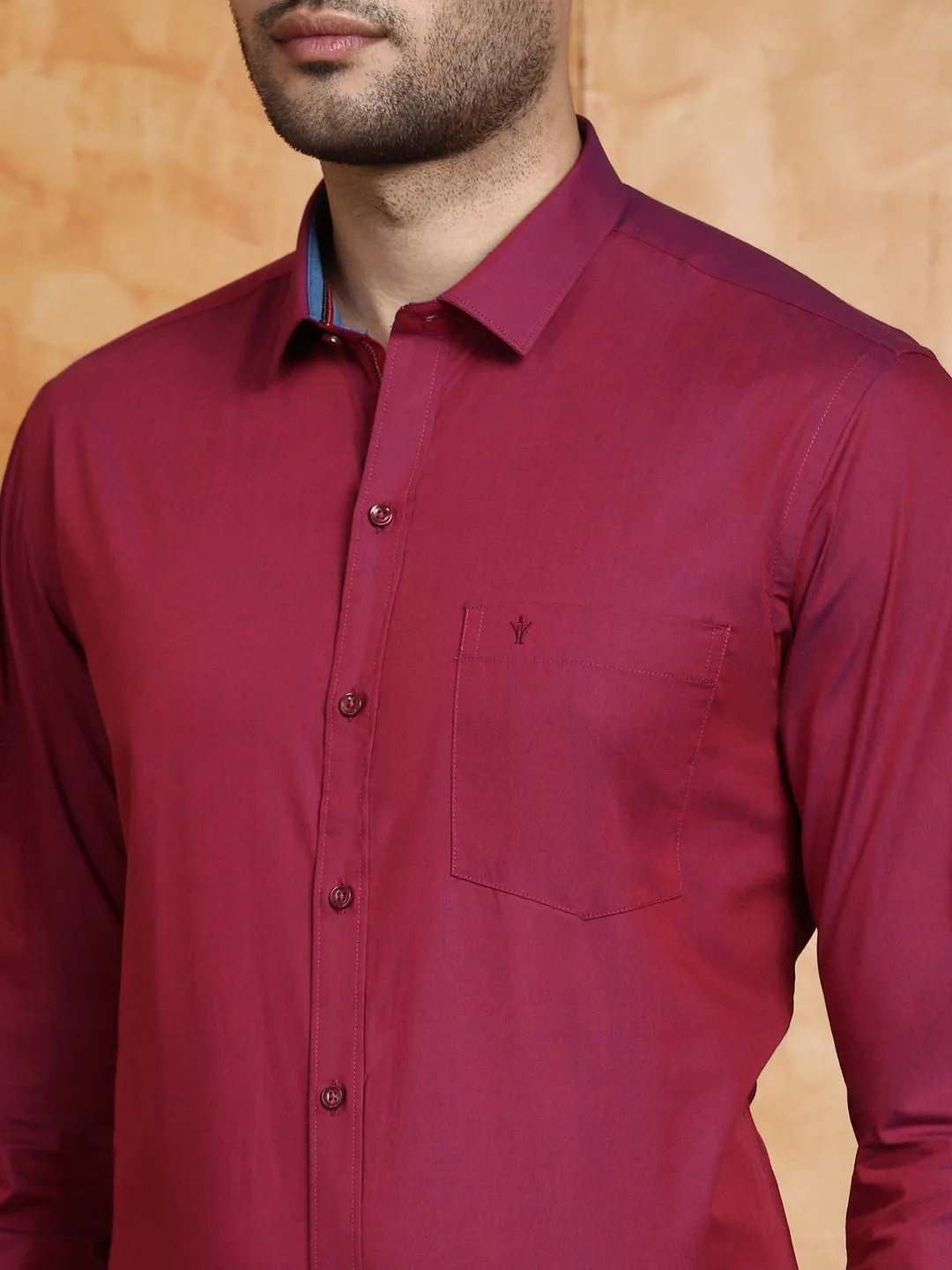 Men 100% Cotton Shirt Purple G111