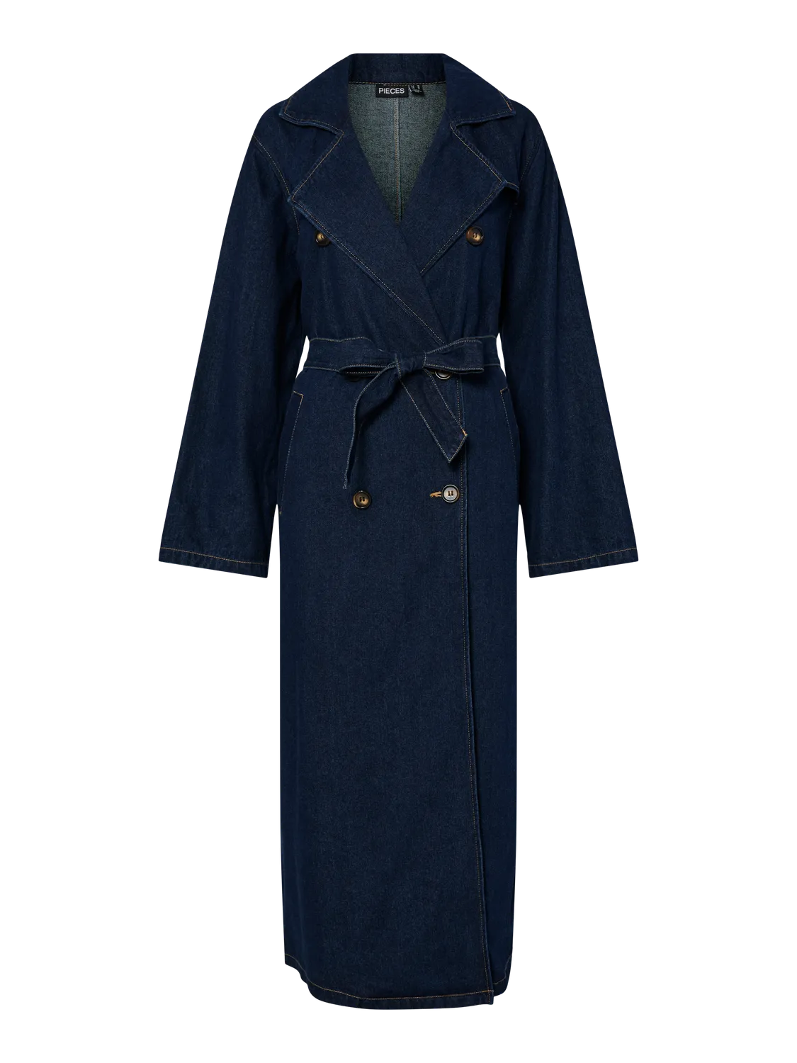 PCFREYA Trenchcoat - Dark Blue Denim