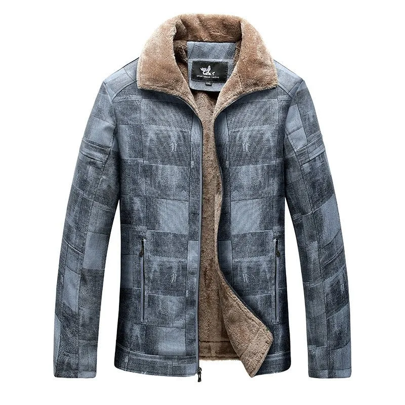 PU Leather Men's Winter Loose Fit Jacket