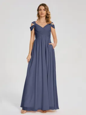 Stormy Bridesmaid Dresses Charlee Flowy Split Chiffon Bridesmaid Dresses