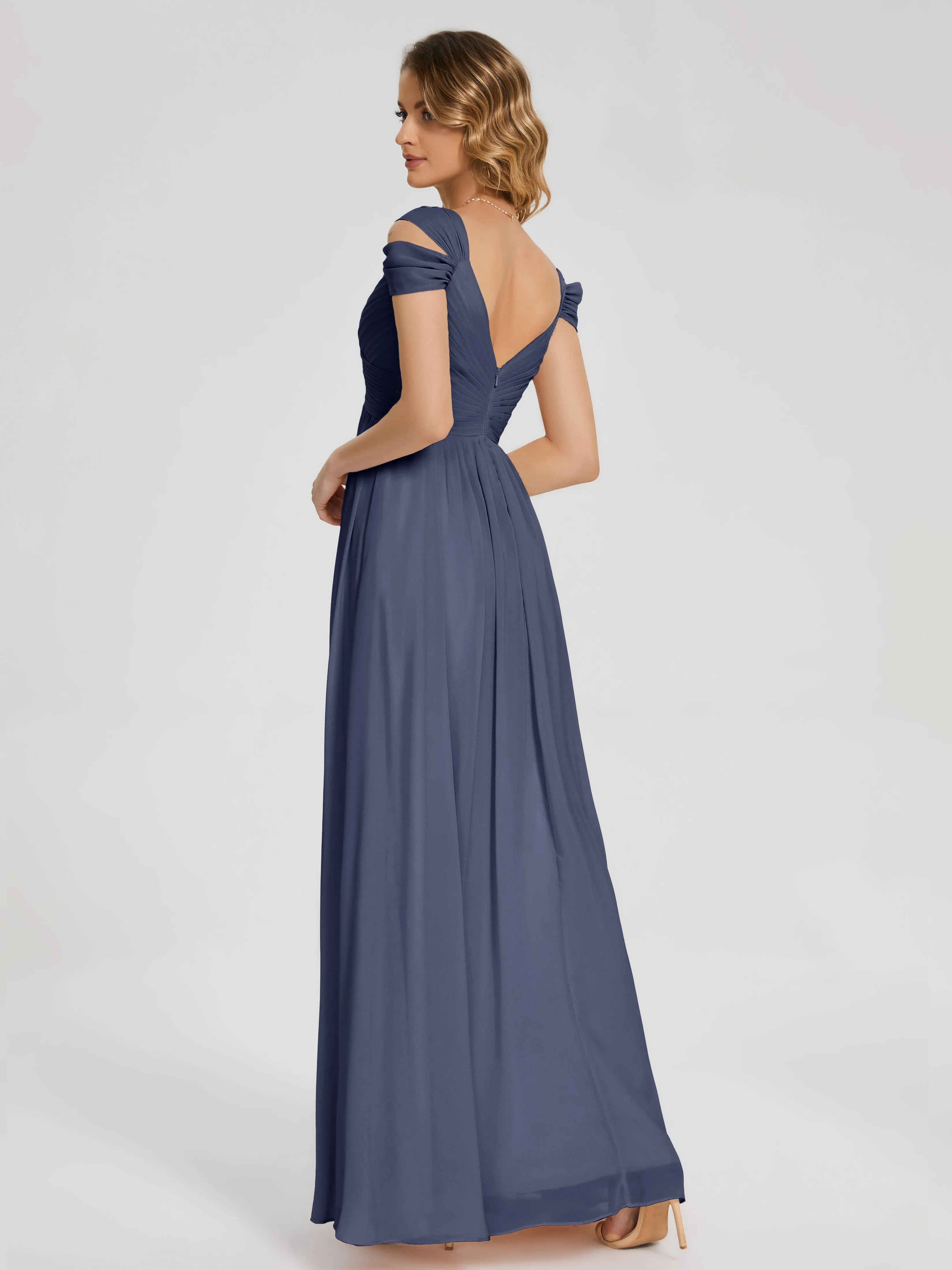 Stormy Bridesmaid Dresses Charlee Flowy Split Chiffon Bridesmaid Dresses