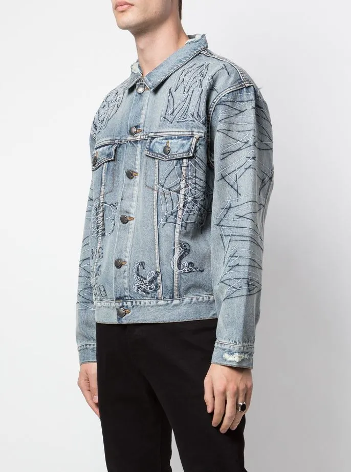 TATTED HACULLA DENIM JACKET BLUE WASH