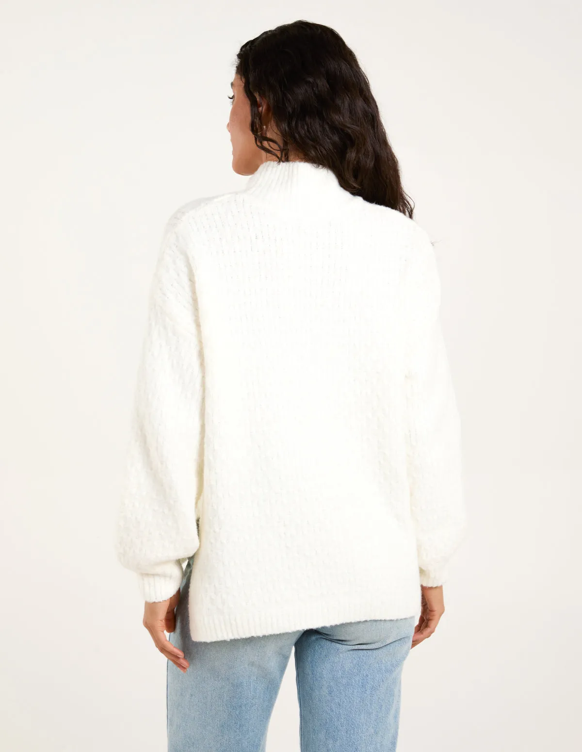 Textured High Neck Jumper