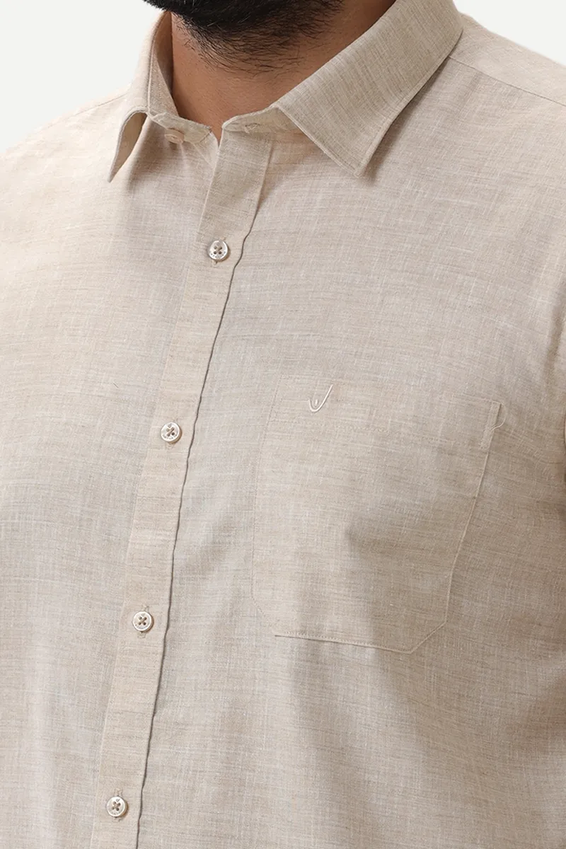 Thaksha - Light Tan Formal Shirts for Men | Uathayam