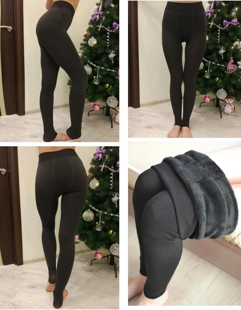 Winter Leggings For Women Warm Leggins Solid Color Velvet Leggins High Waist Leggings Stretchy Leggings dropshipping