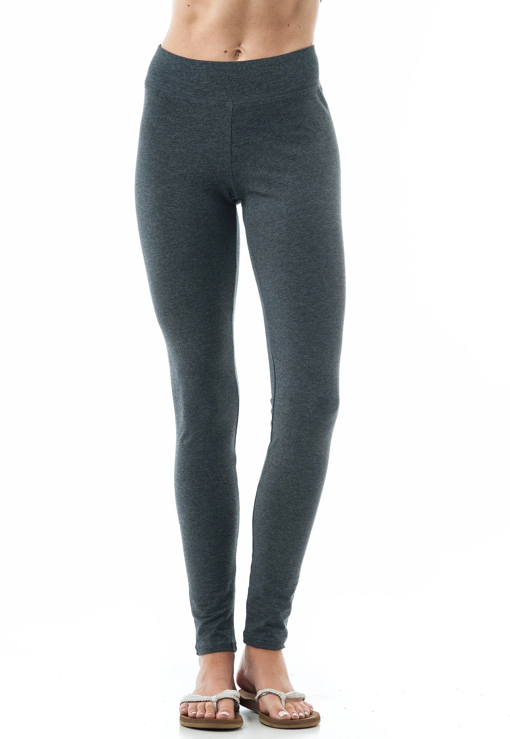 Women's Active Basic Plain Casual Cotton Stretchy Full Length Leggings