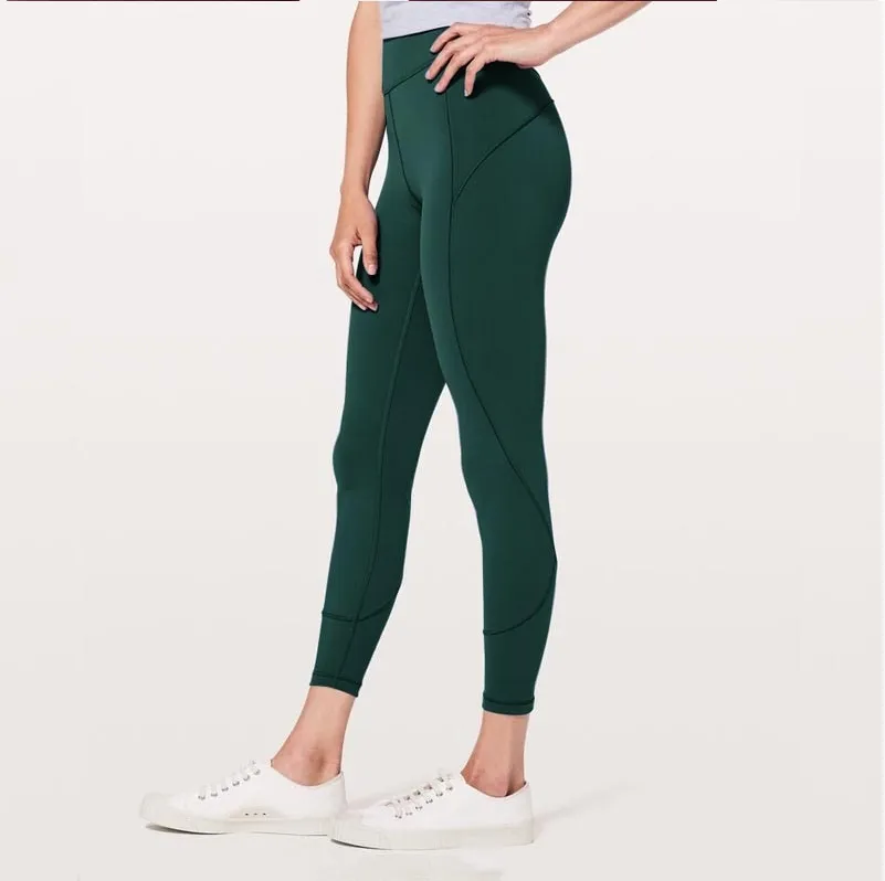 Women's High Waist Contrast Stitch Stretchy Fitness Leggings