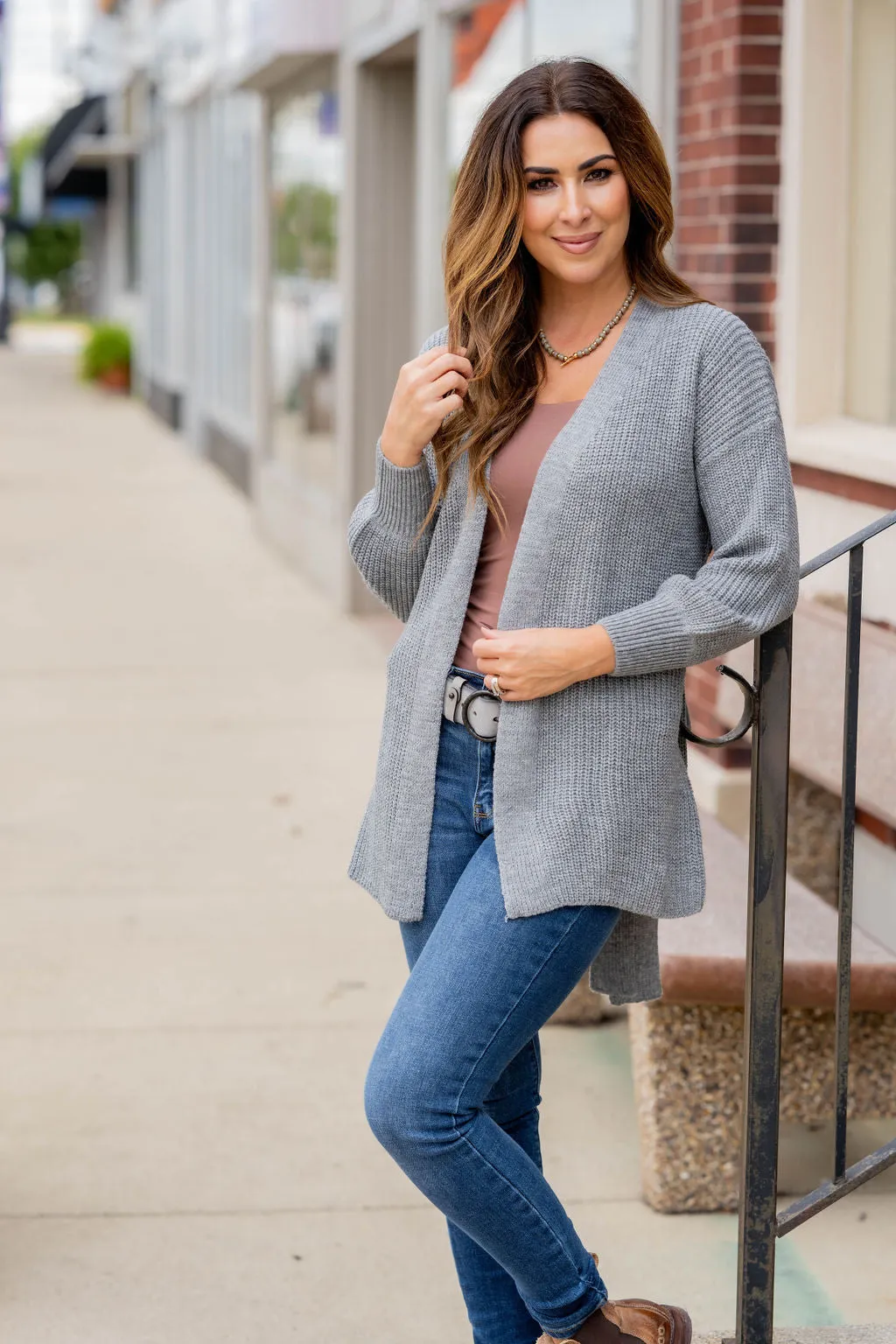 Woven Tie Waist Cardigan